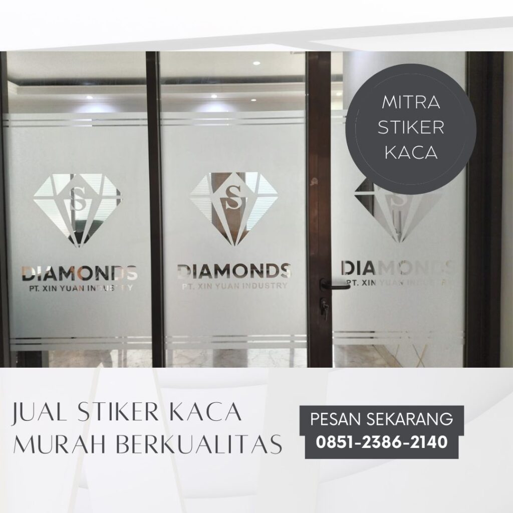 Stiker Kaca Kantor & Sandblast es buram di surabaya